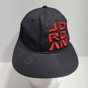 Jordan Hat Cap Black Baseball Hiker Hiking Flat Brim Embroidered Logo Youth